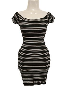 DNA Couture - Striped Off-Shoulder Dress